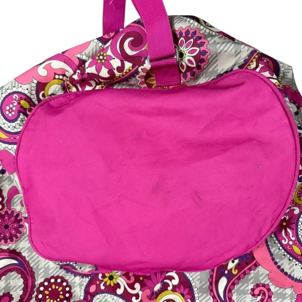 Vera Bradley Pink Paisley Laundry Bag Large Shoulder Bag Duffle Drawstring